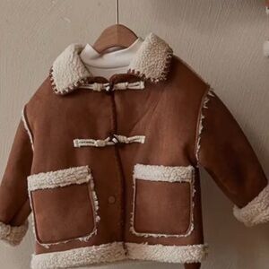 Brown Kids Jacket with Sherpa Lining